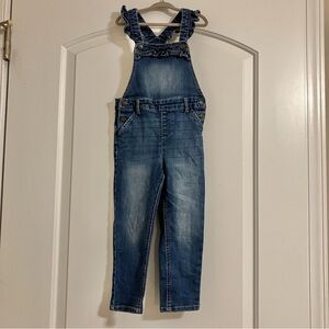 Wonder Nation Girls Denim Overalls Ruffle Details Adjustable Straps Sz 4T
